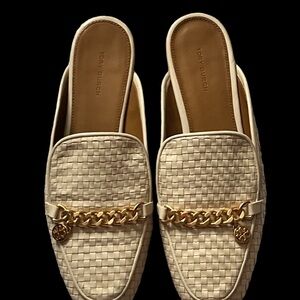 NEW Tory Burch Mini Benton Loafer Woven Leather Slides